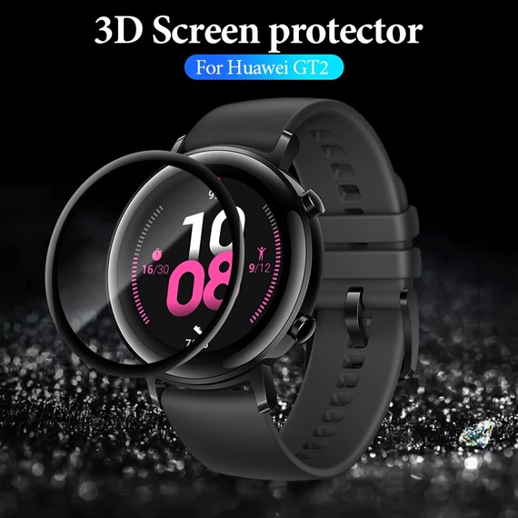 Huawei Watch GT2 46mm CaseUp Tam Kapatan Ekran Koruyucu Siyah 4